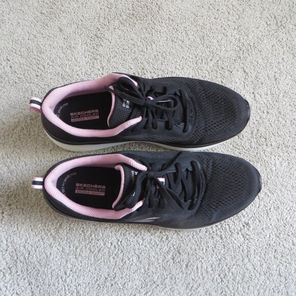 Skechers Womens GO Walk Hyper Burst Walking Shoes Size 10 BLACK / PINK #124578 - Picture 6 of 10